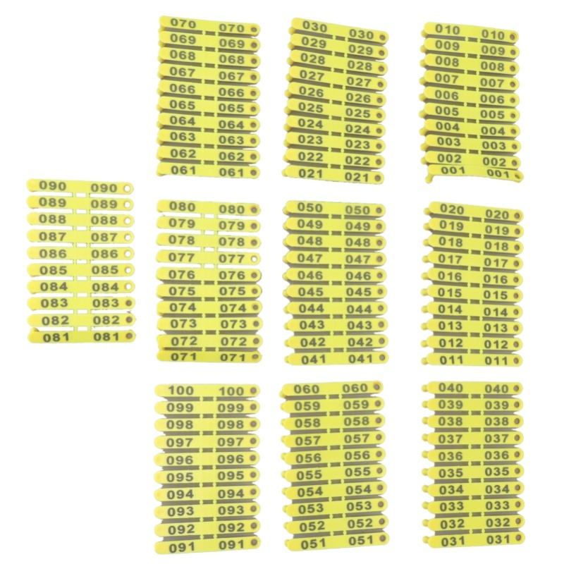 100PCS 001-100 Number Plastic  - Livestock Ear Tag 评论和价格