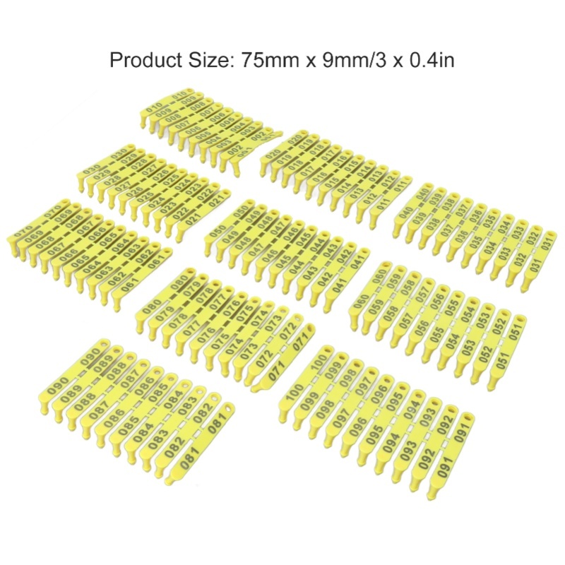 100PCS 001-100 Number Plastic  - Livestock Ear Tag 评论和价格